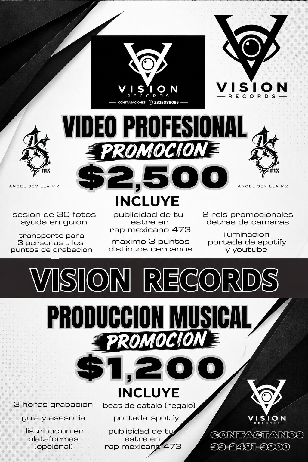 Promoción de video profesional de Visión Records por 2,500 pesos